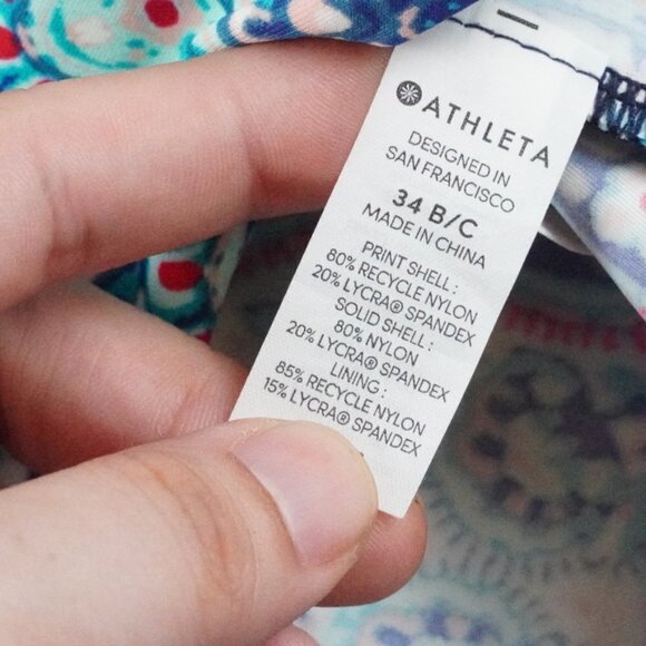 Athleta Swim Tank Tankini Top Womens 34B/C Beach Swim Wear - Picture 5 of 7